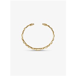 MICHAEL KORS Precious Metal-Plated Sterling Silver Pavé Open Hinge Bangle