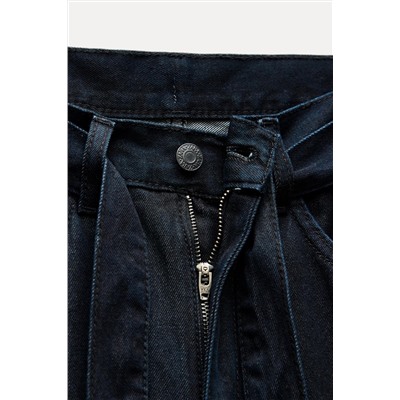 TRF BELTED DENIM TROUSERS