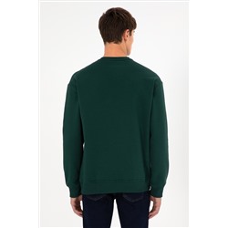 Erkek Koyu Yeşil Basic Sweatshirt