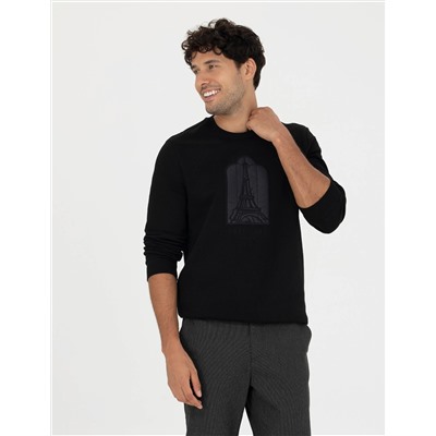 Siyah Regular Fit Sweatshirt