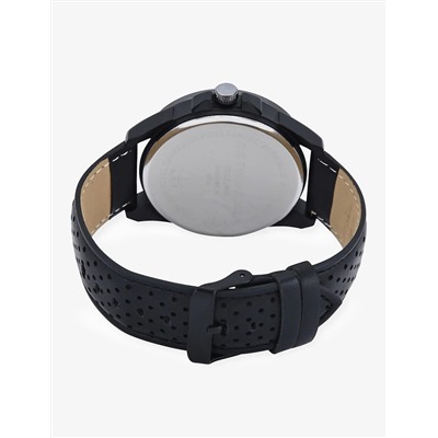 MENS BLACK STRAP GREEN FACE WATCH
