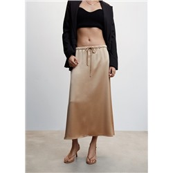Falda midi satinada