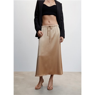 Falda midi satinada