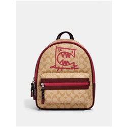 Vale Medium Charlie Backpack In Signature Canvas With Rexy By Guang Yu
