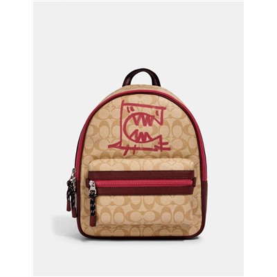 Vale Medium Charlie Backpack In Signature Canvas With Rexy By Guang Yu