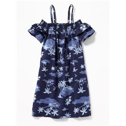 Off-the-Shoulder Swing Dress for Girls