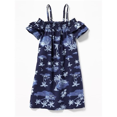 Off-the-Shoulder Swing Dress for Girls