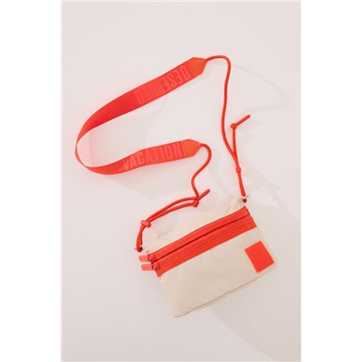 Bolso cartera nylon beige