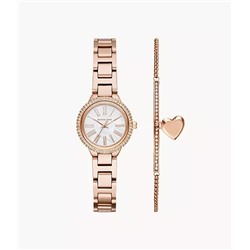 Michael Kors Taryn Three-Hand Rose Gold-Tone Stainless Steel Watch Set