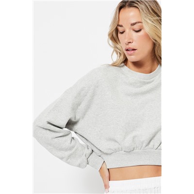 Sudadera corta - Gris jaspeado