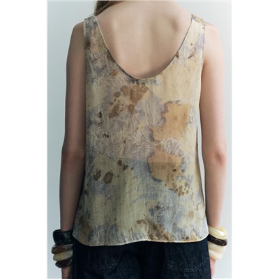 ZW COLLECTION PRINTED SEMI-SHEER TOP