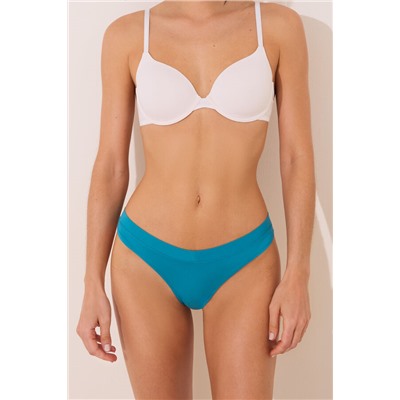 Tanga microfibrafibra fruncido verde