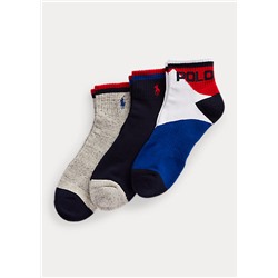 Big & Tall Color-Blocked Quarter-Crew Sock 3-Pack