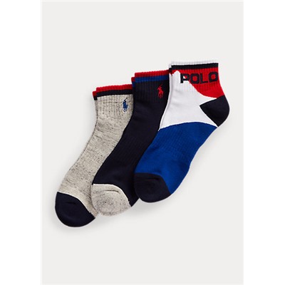 Big & Tall Color-Blocked Quarter-Crew Sock 3-Pack