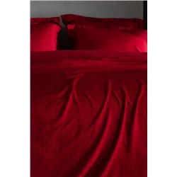 Lune King Size Bambu Saten Nevresim Takımı - Kırmızı