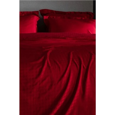 Lune King Size Bambu Saten Nevresim Takımı - Kırmızı