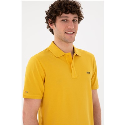 Erkek Regular Fit Polo Yaka Safran Basic Tişört