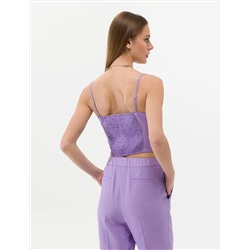 Mor Crop Askılı Bluz
