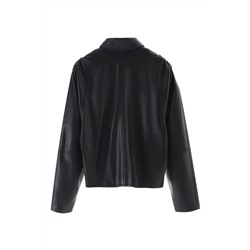Chaqueta de piel Negro