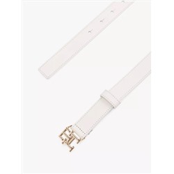 Monogram Buckle Leather Belt