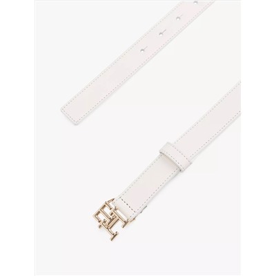 Monogram Buckle Leather Belt