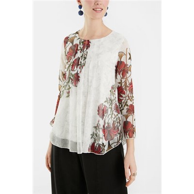 Camiseta avolantada flores