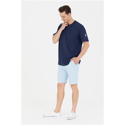 Erkek Lacivert Oversize Bisiklet Yaka Tişört