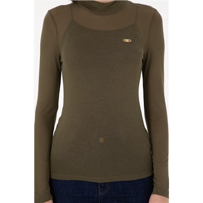 Kadın Haki Sweatshirt