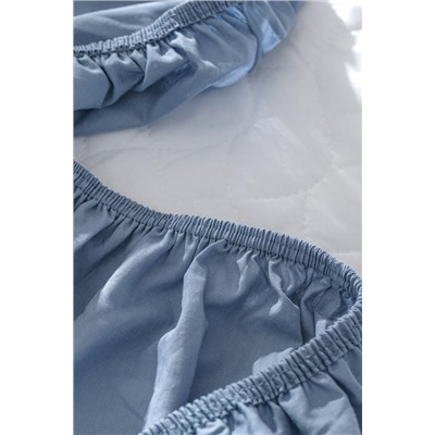 Manon King Size %100 Pamuk Ranforce Lastikli Çarşaf - Koyu Mavi
