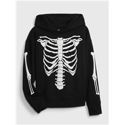 Kids Glow-In-The-Dark Skeleton Pull-On Hoodie