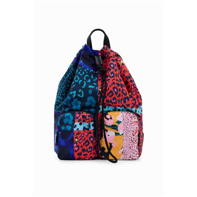 Mochila grande patch animal print