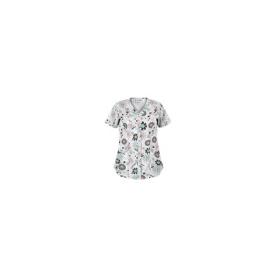 UA Honeycombs And Flowers Pewter Scrub Top