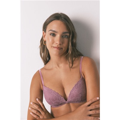 Sujetador triangular LOVELY encaje rosa