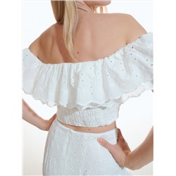 Bluse mit Lochstickerei