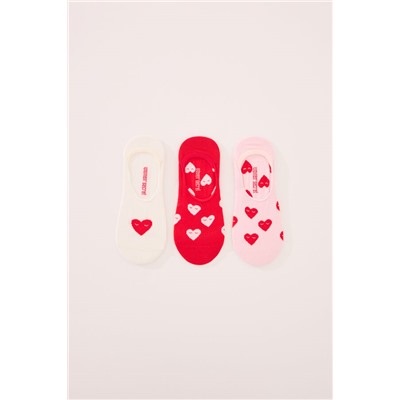 Pack 3 calcetines invisibles algodón print corazones