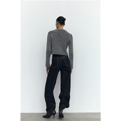 RIBBED KNIT CROPPED SWEATER