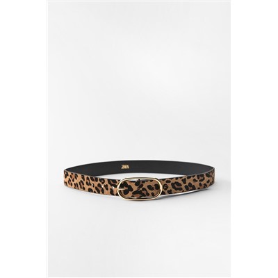 LEATHER ANIMAL PRINT BELT