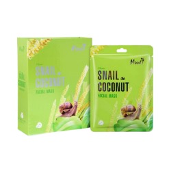 BELOV MOODS FLOWER SNAIL COCONUT FACIAL MASK 38 ML / ПИТАТЕЛЬНАЯ ТКАНЕВАЯ МАСКА ДЛЯ ЛИЦА С МУЦИНОМ УЛИТКИ И КОКОСОВЫМ МАСЛОМ ОТ BELOV 38МЛ