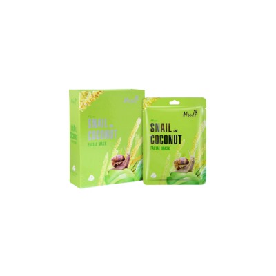 BELOV MOODS FLOWER SNAIL COCONUT FACIAL MASK 38 ML / ПИТАТЕЛЬНАЯ ТКАНЕВАЯ МАСКА ДЛЯ ЛИЦА С МУЦИНОМ УЛИТКИ И КОКОСОВЫМ МАСЛОМ ОТ BELOV 38МЛ