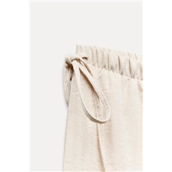 LINEN BLEND PALAZZO TROUSERS