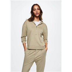 Sudadera cuello perkins cremallera -  Mujer | MANGO OUTLET Melilla