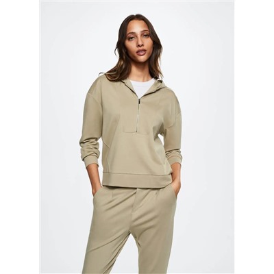 Sudadera cuello perkins cremallera -  Mujer | MANGO OUTLET Melilla