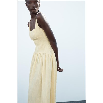 TEXTURED MIDI DRESS