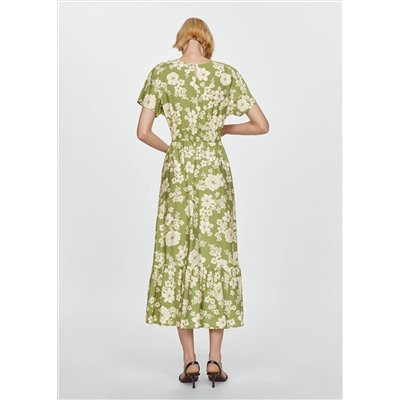 Vestido estampado abertura