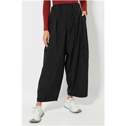 Pantalón wide leg cargo 7/8 cintura alta - Negro