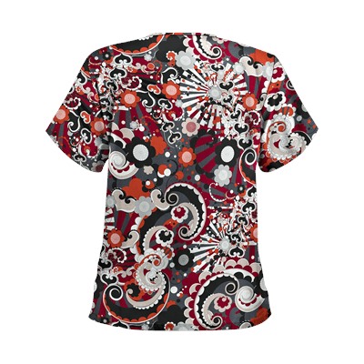 UA Pucci Power Pewter Print Scrub Top