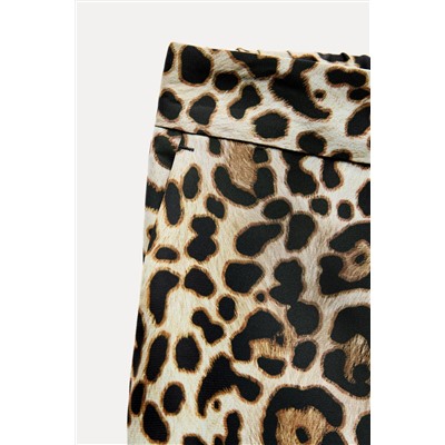 ANIMAL PRINT SATIN TROUSERS