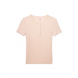 Camiseta manga corta canalé naranja