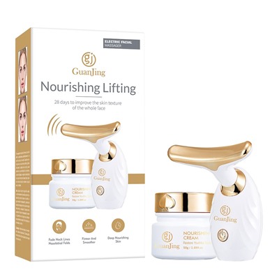 [GUANJING] НАБОР для лица ЛИФТИНГ ЭФФЕКТ (крем+электрический массажер) Nourishing Lifting, 50 гр/1 шт