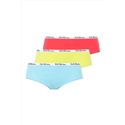 U.S. Polo Assn.Kadın Mercan - Neon Yeşil - Turkuaz 3 Lü Şort